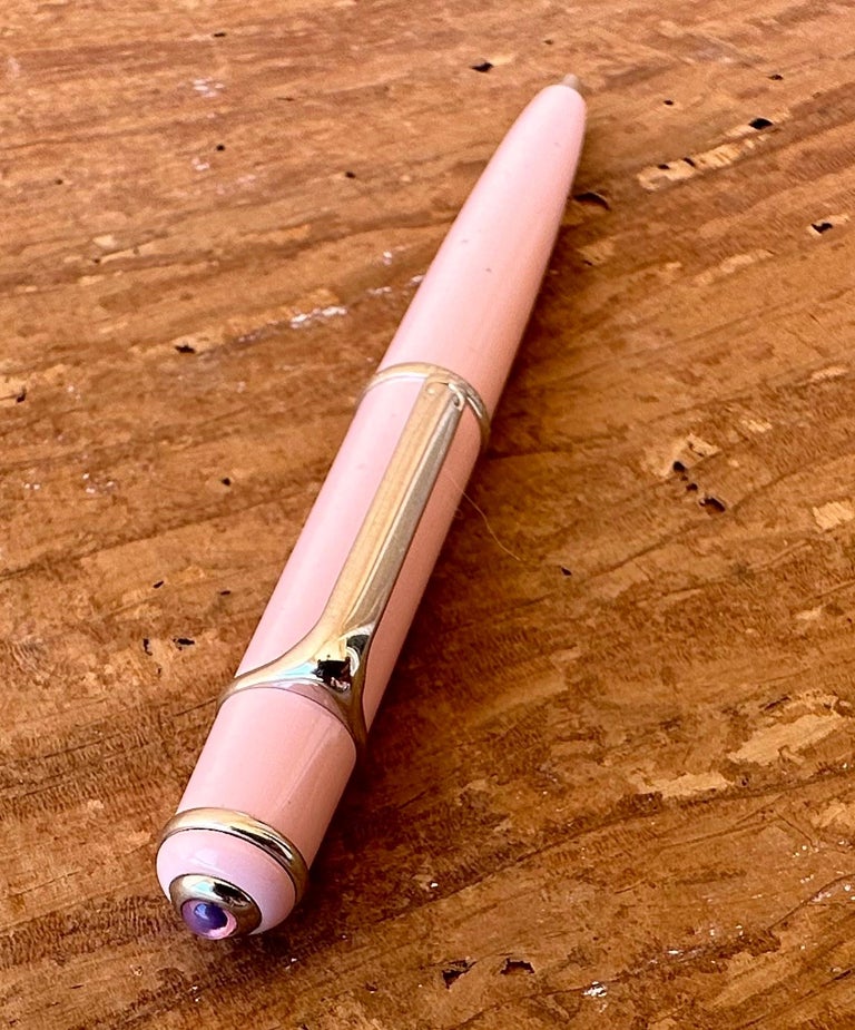 Cartier Mini Diabolo Pink Lacquer Ball Point Pen at 1stDibs