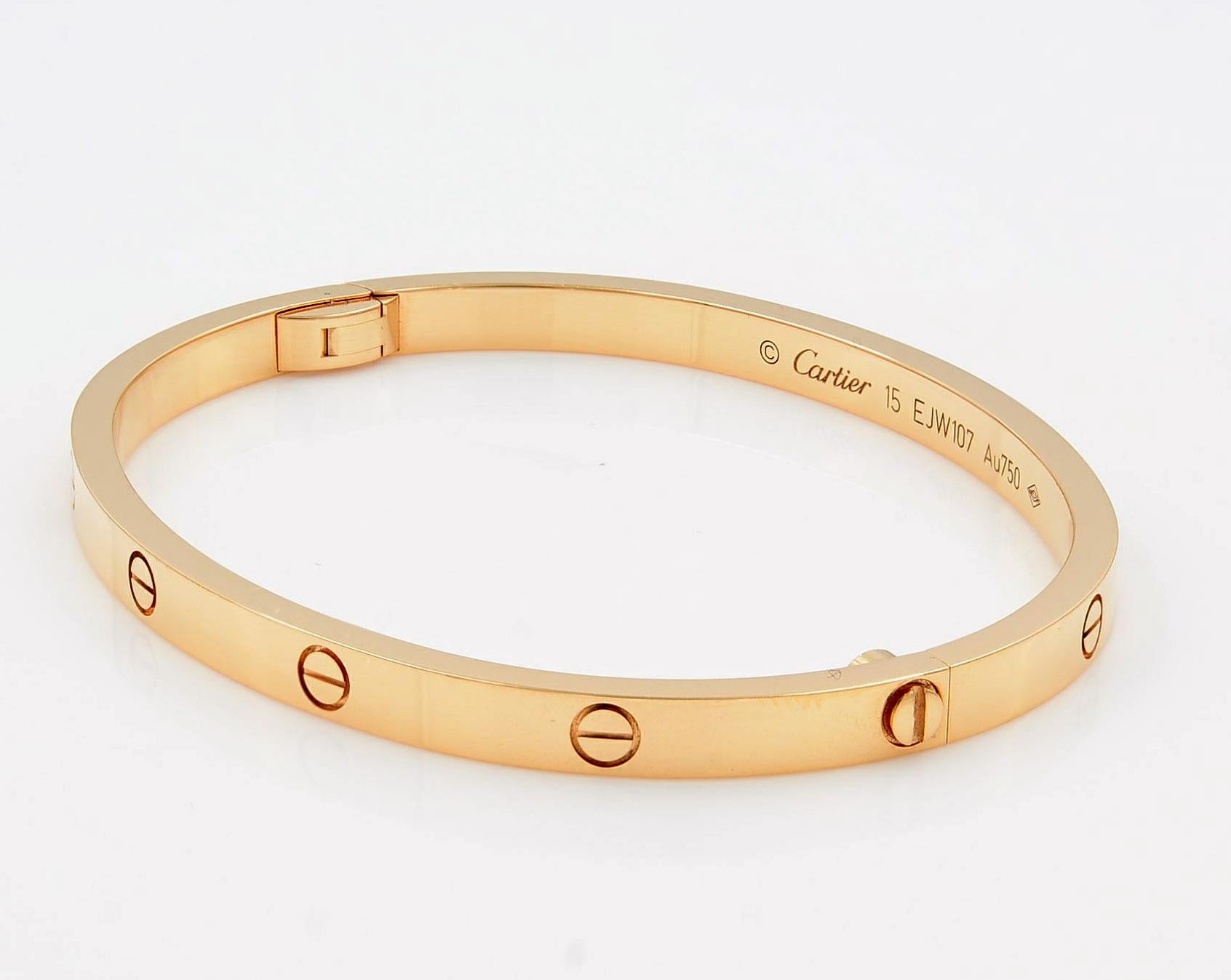 Cartier Mini Love 18 Karat Rose Gold Bracelet In Excellent Condition In New York, NY