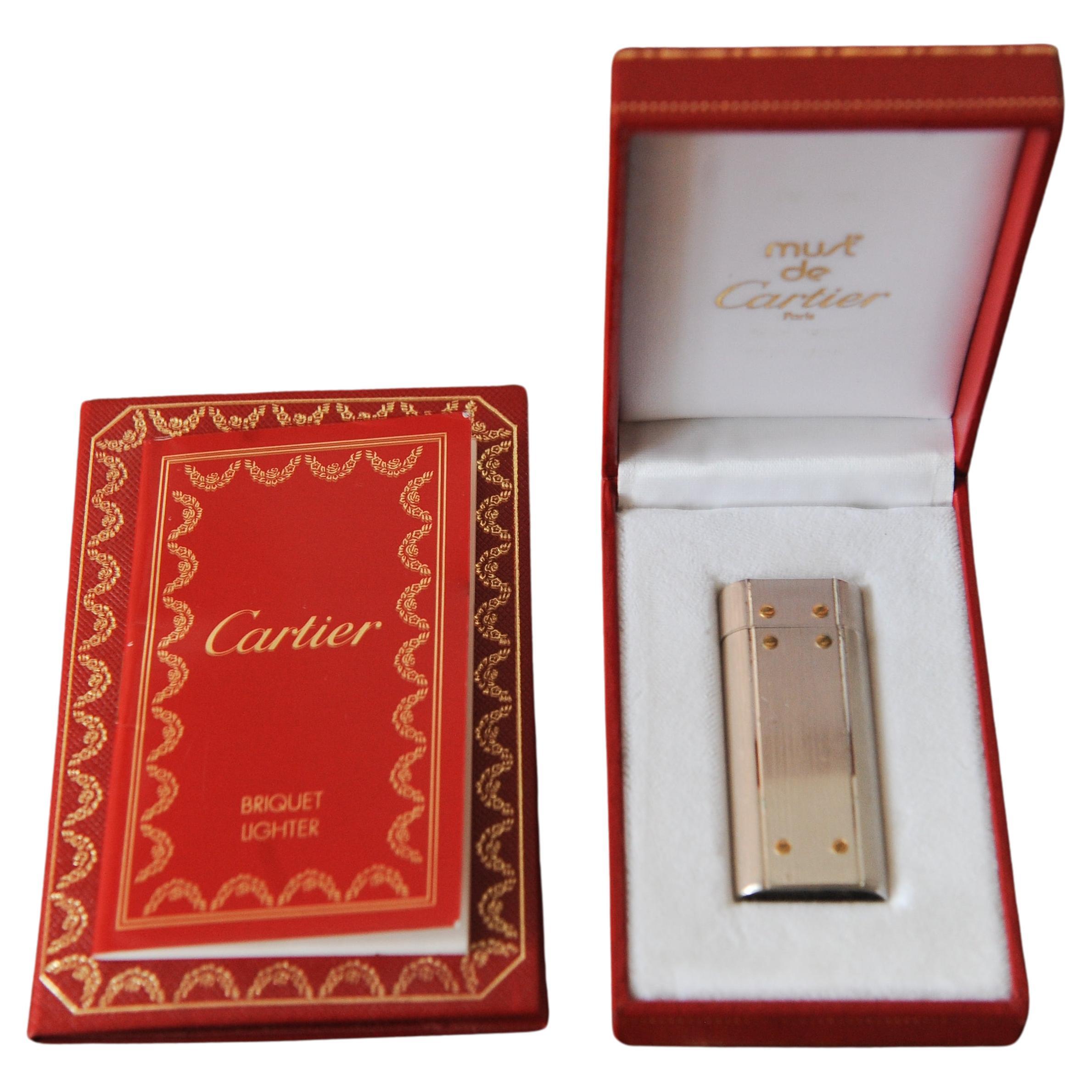Art Deco Cartier Mini Oval SG Santos Cigarette Lighter With Original Box & Paperwork