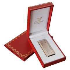 Cartier Mini Oval SG Santos Zigarettenfeuerzeug mit Originalverpackung und Papiere, oval
