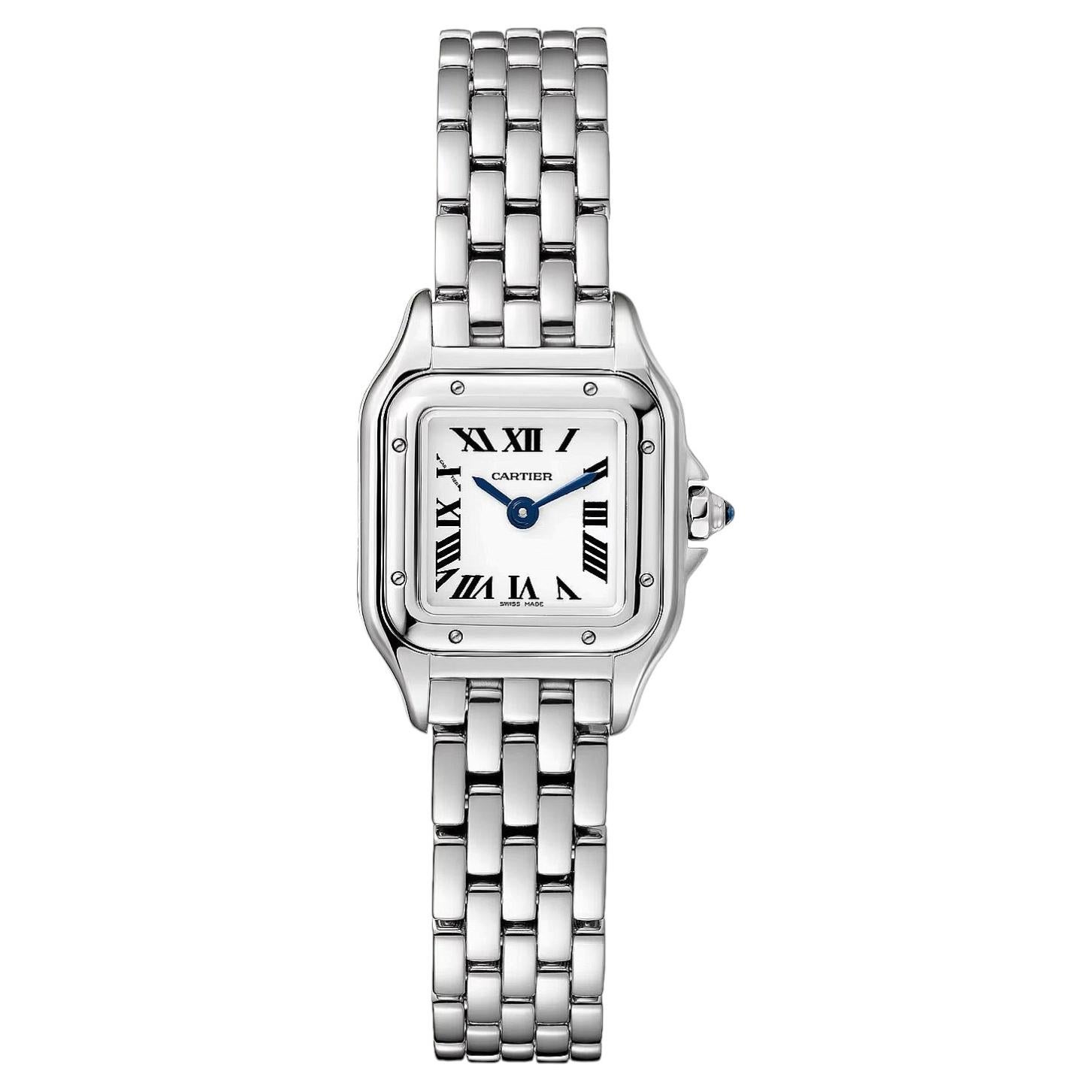 Cartier Mini Panthère De Cartier Watch Silver Dial Steel Ladies Watch WSPN0012 For Sale