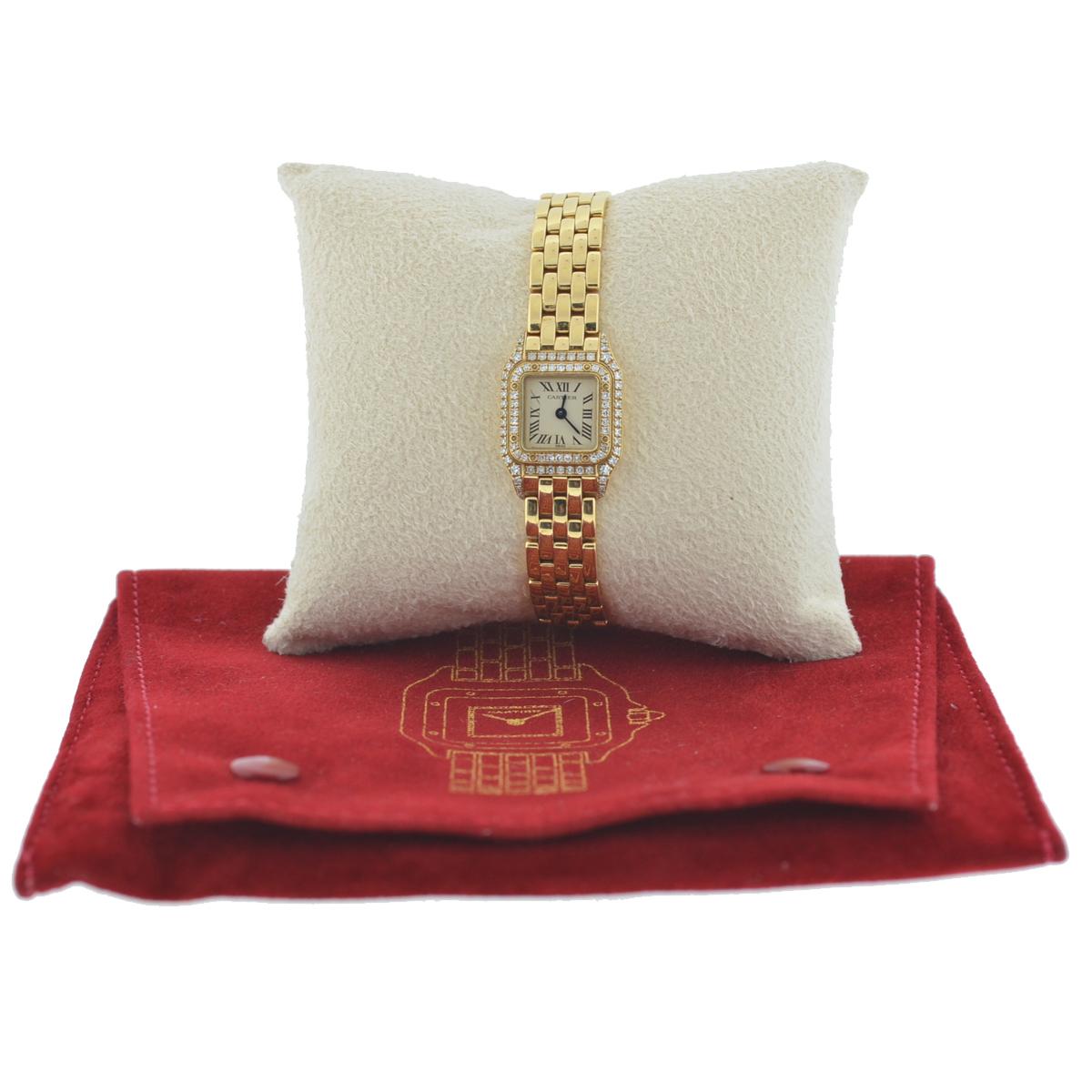 Cartier Mini Panthere Factory Diamonds 18 Karat Yellow Gold 1131 Women's Watch 4