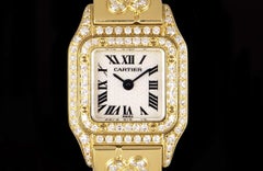 Cartier Mini Panthere Yellow Gold Diamond Set Flower Motif Bracelet