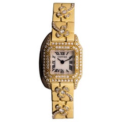 Cartier Mini Panthere Yellow Gold Diamond Set Flower Motif Bracelet