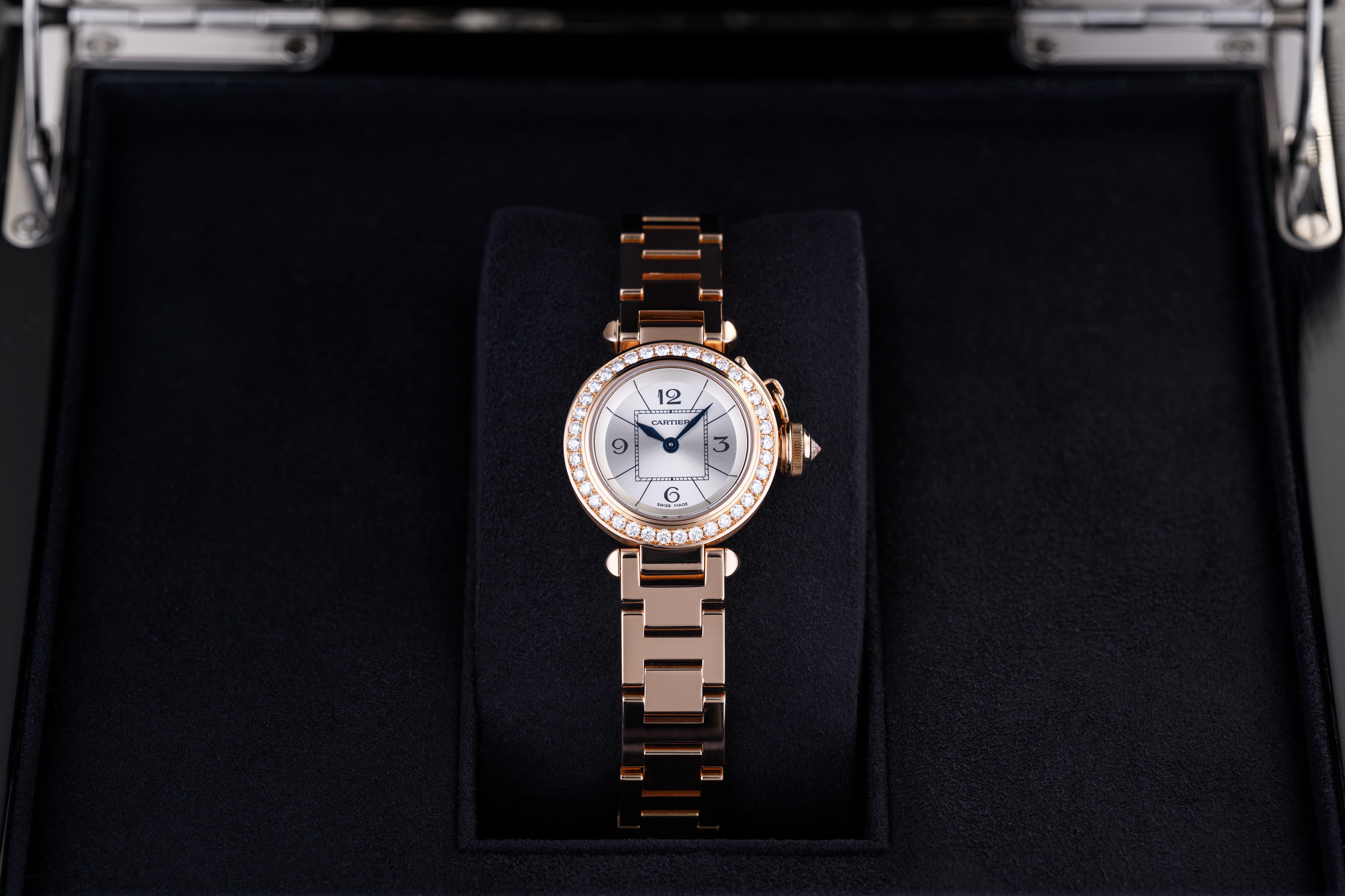 Cartier Mini Pasha 'Diamond Case' In Excellent Condition For Sale In London, GB