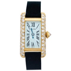 Cartier Mini Tank Allongée Watch, Diamonds