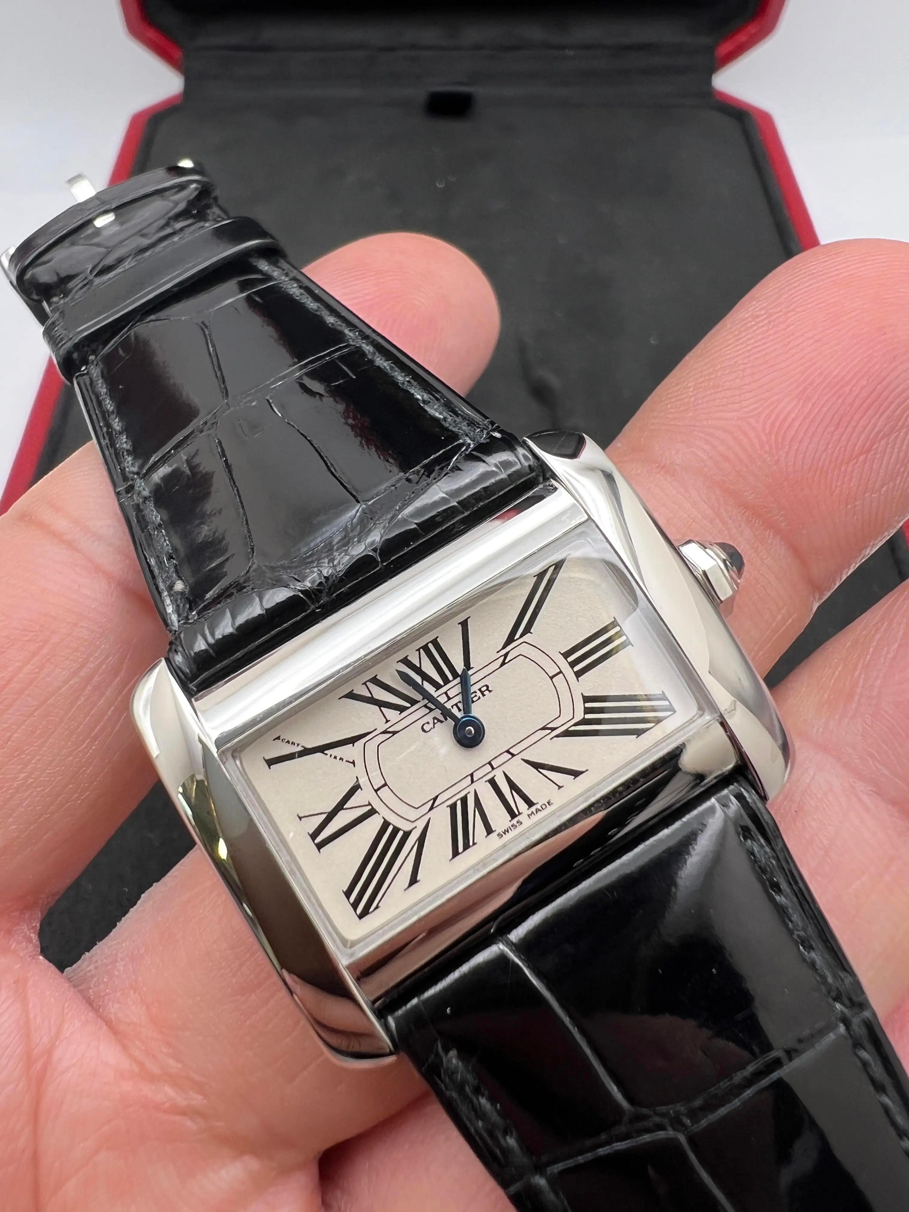 Women's or Men's Cartier Mini Tank Divan 31.5mm W6300255 Ivory Dial Box & Papers For Sale