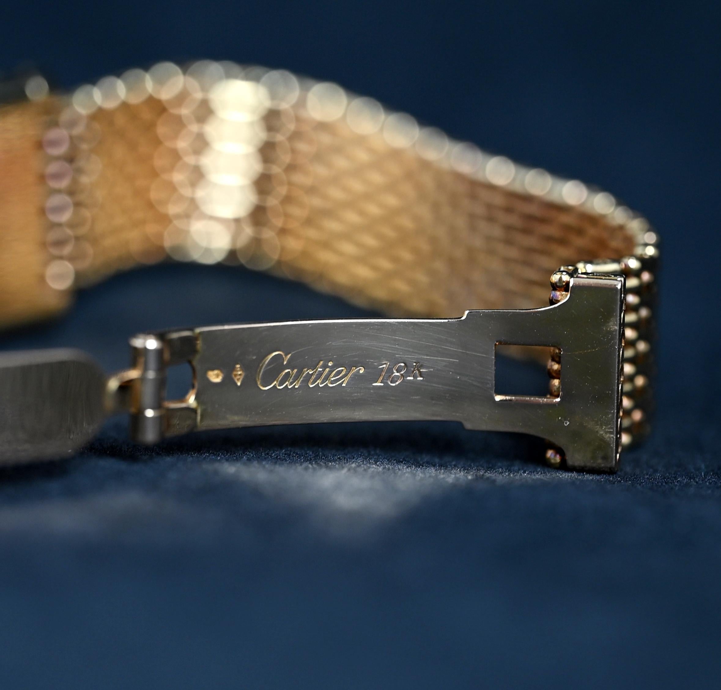 Cartier Mini-Tank Louis 18K YG Paris Zifferblatt 78087 Handaufzug mit Armband, 1970er Jahre 1