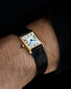 Cartier Mini Tank Louis 7005 French Hallmarks Paris Dial 18k YG 1975 Box and Pap