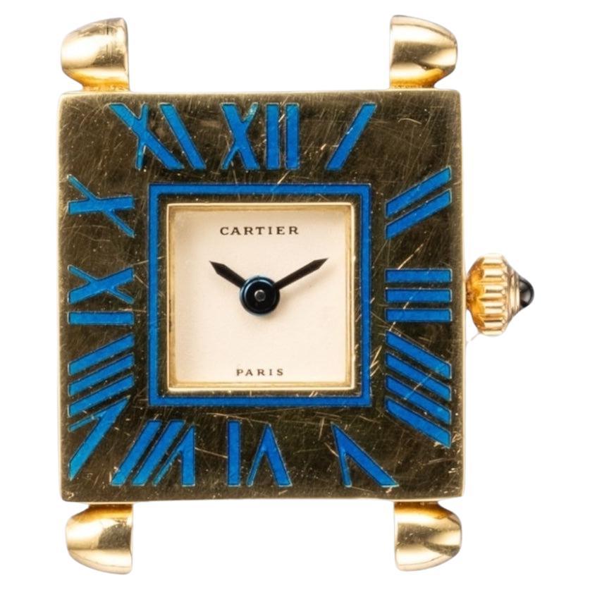 Cartier Mini Tank Obus CG24006 Esfera París Lacada Números Azules Años 90