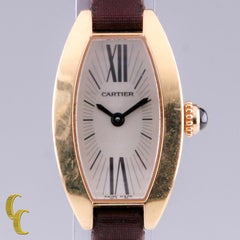 Cartier Mini Tonneau Lanieres 2592 18 Karat Gold Quartz Watch with Original Band