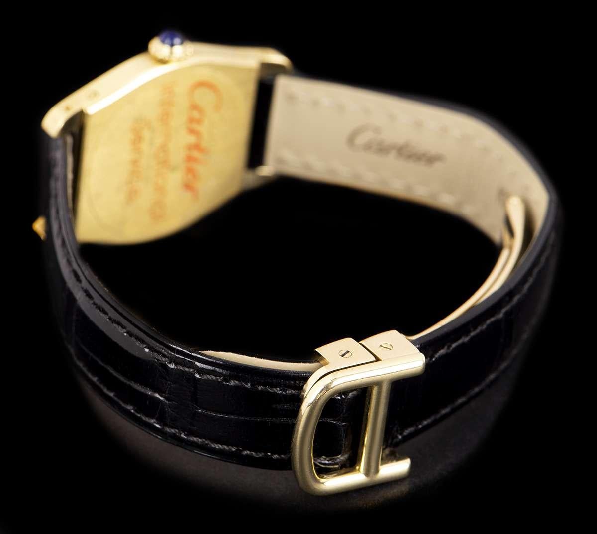 Women's Cartier Mini Tortue Privee Collection Ladies Yellow Gold Silver Dial W1540151