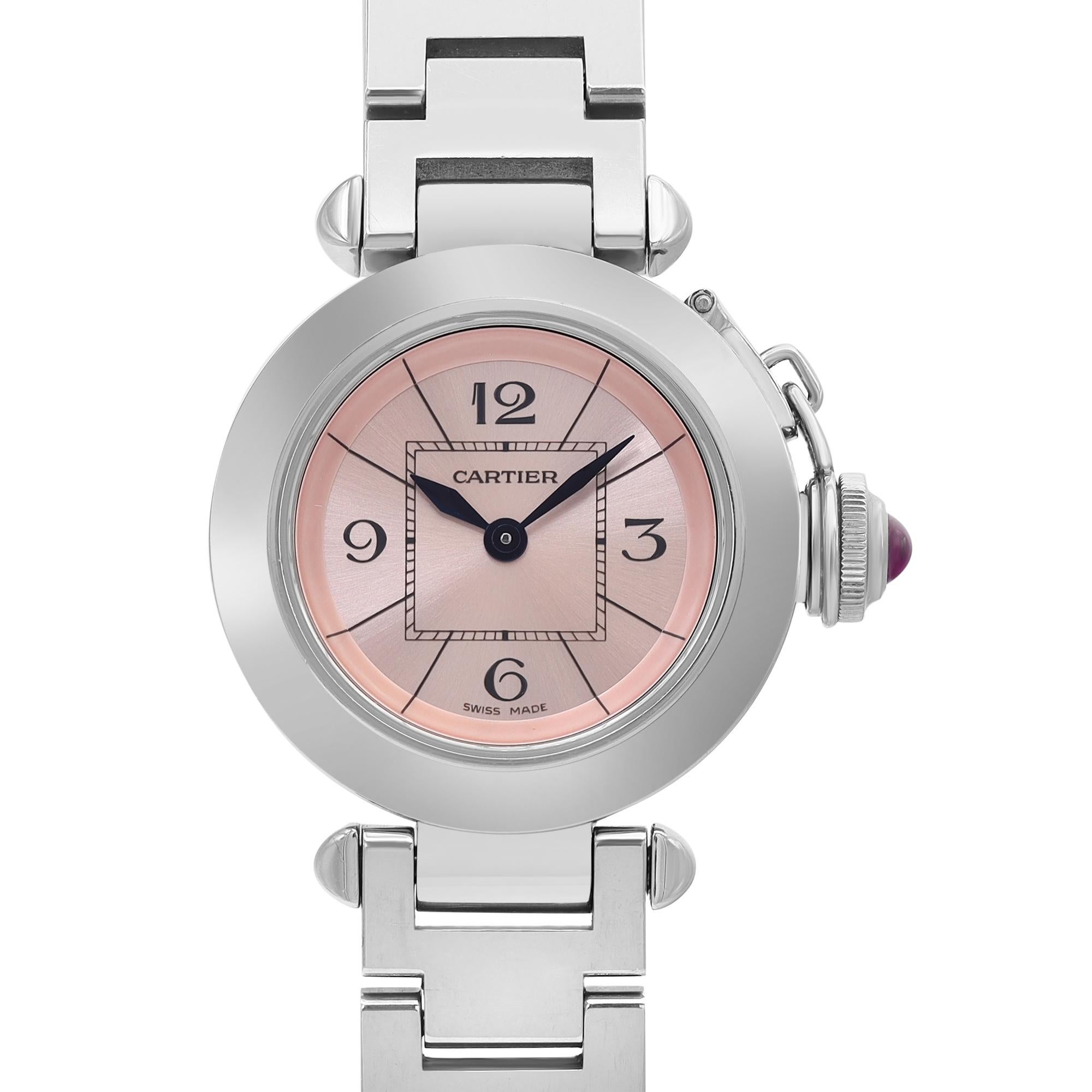 This pre-owned Cartier Miss Pasha W3140008 comes with an Original Box and the seller's Authenticity Card. 

Brand: Cartier  Type: Wristwatch  Department: Women  Model Number: W3140008  Country/Region of Manufacture: Switzerland  Style: Luxury 