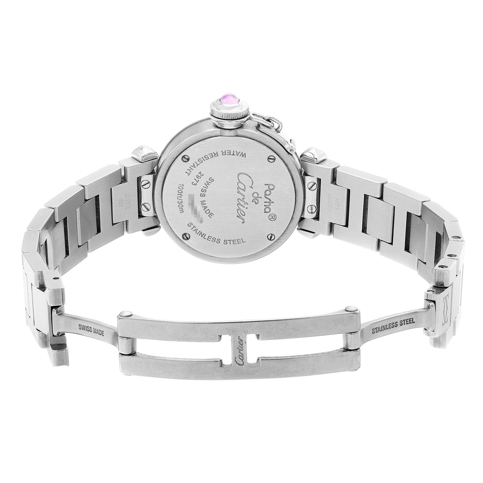 Cartier Miss Pasha Stainless Steel Pink Dial Quartz Ladies Watch W3140008 1