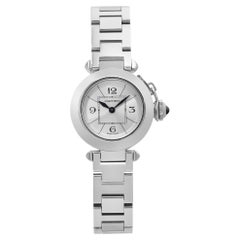 Cartier Miss Pasha Orologio da donna al quarzo con quadrante argentato e acciaio inossidabile W3140007