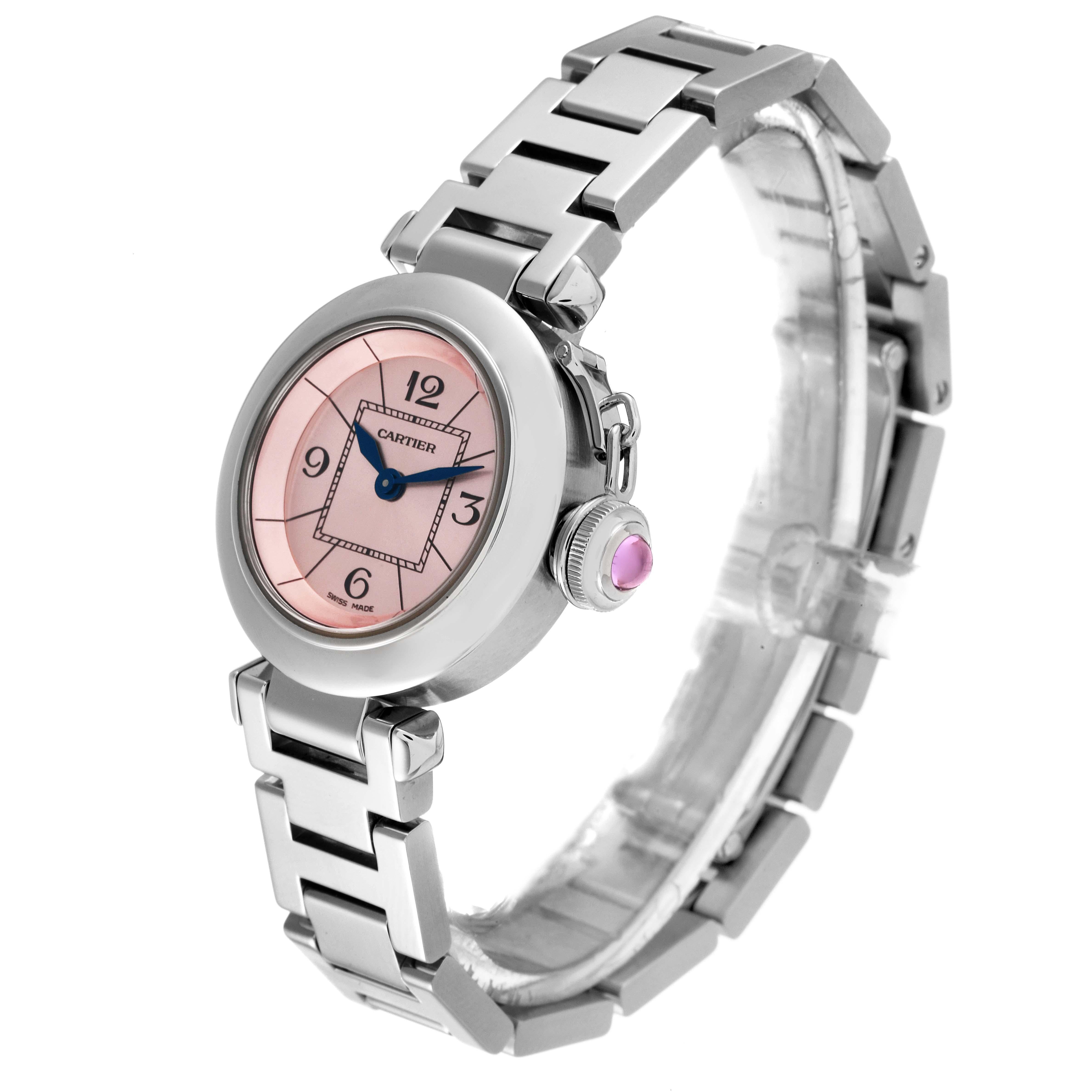Cartier Miss Pasha Steel Pink Dial Ladies Watch W3140008 Box Papers 6