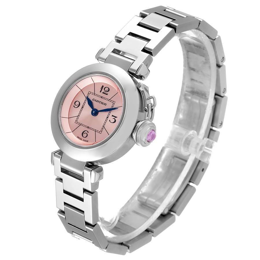 Women's Cartier Miss Pasha Steel Pink Dial Ladies Watch W3140008 Box Papers