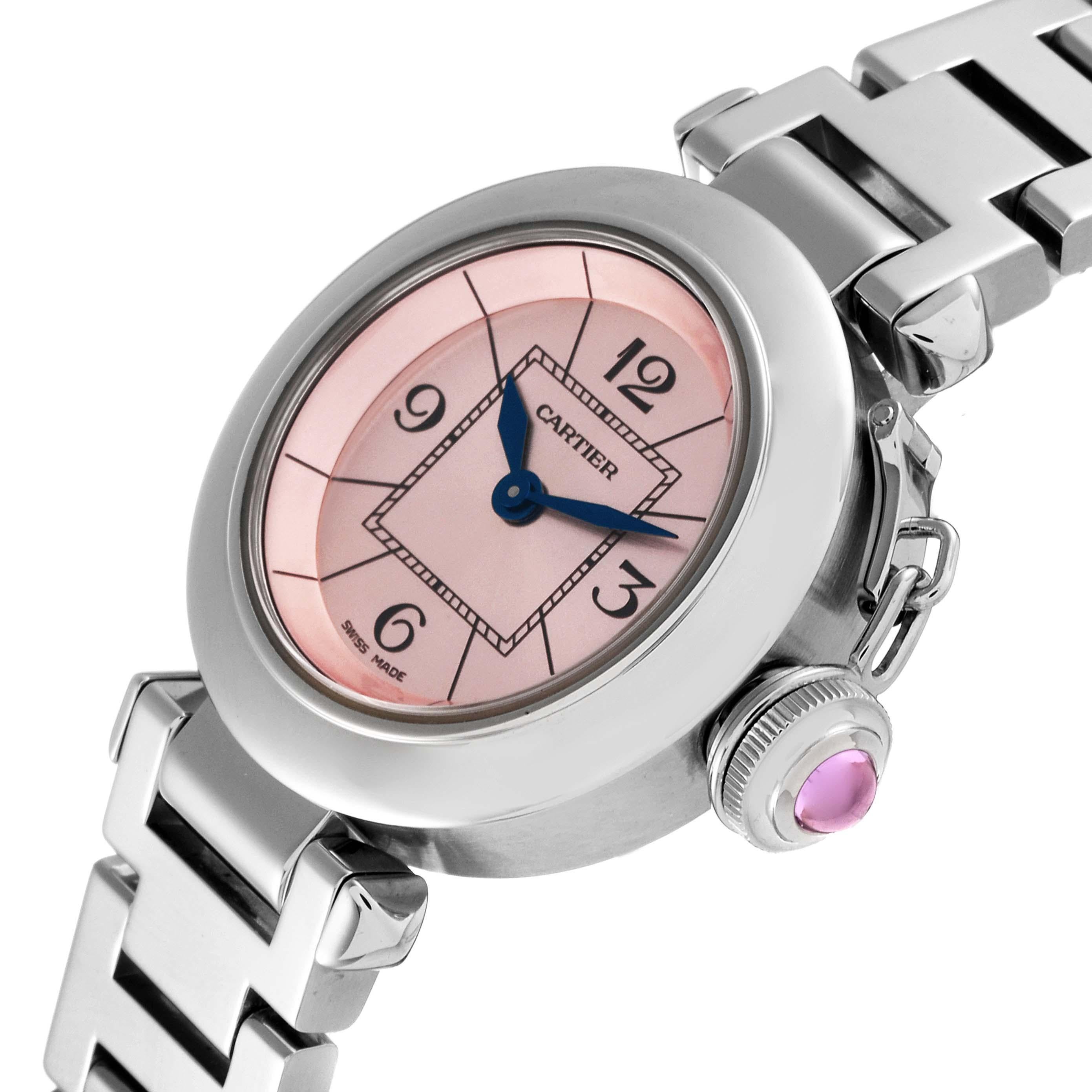 Cartier Miss Pasha Steel Pink Dial Ladies Watch W3140008 Box Papers 2