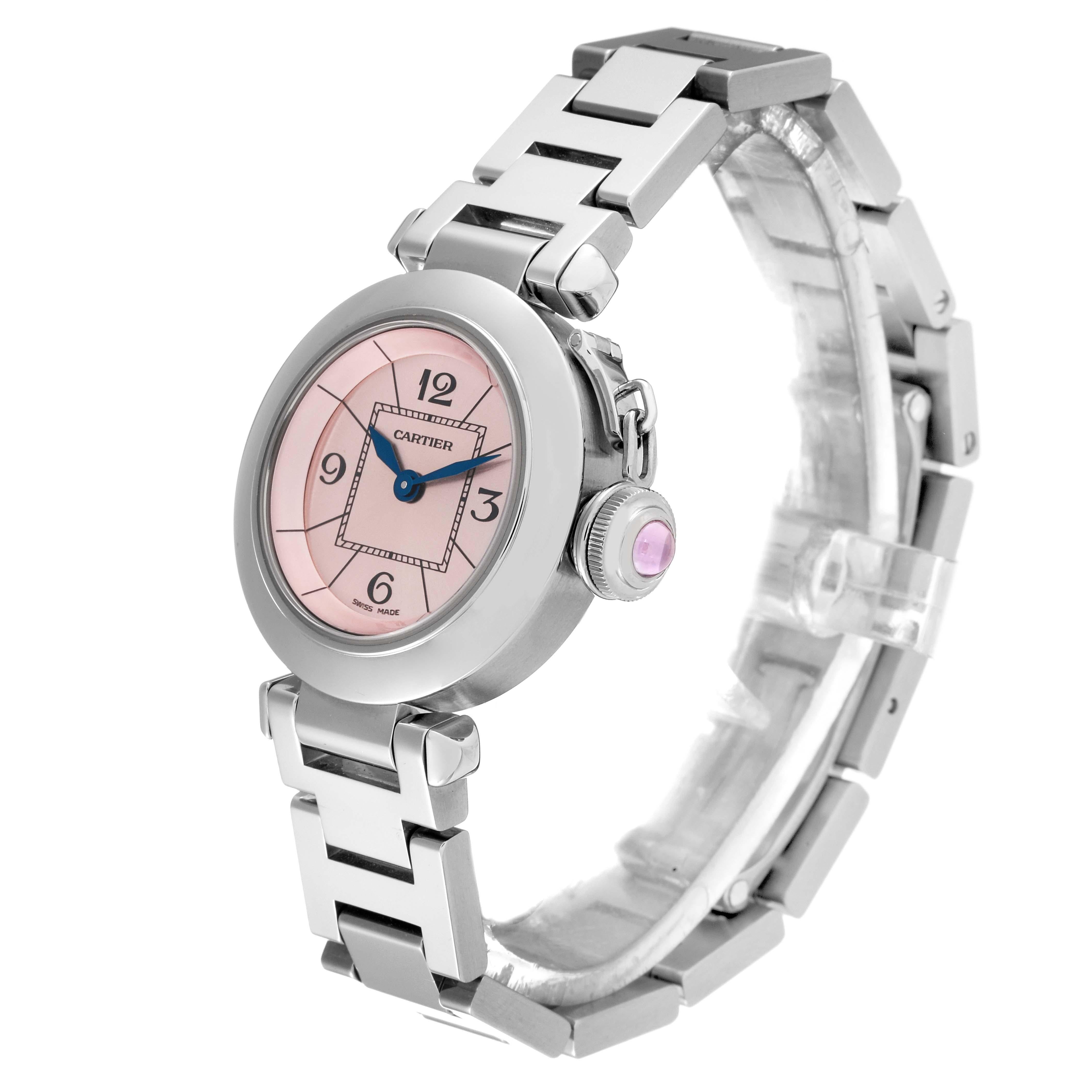 Women's Cartier Miss Pasha Steel Pink Dial Ladies Watch W3140008
