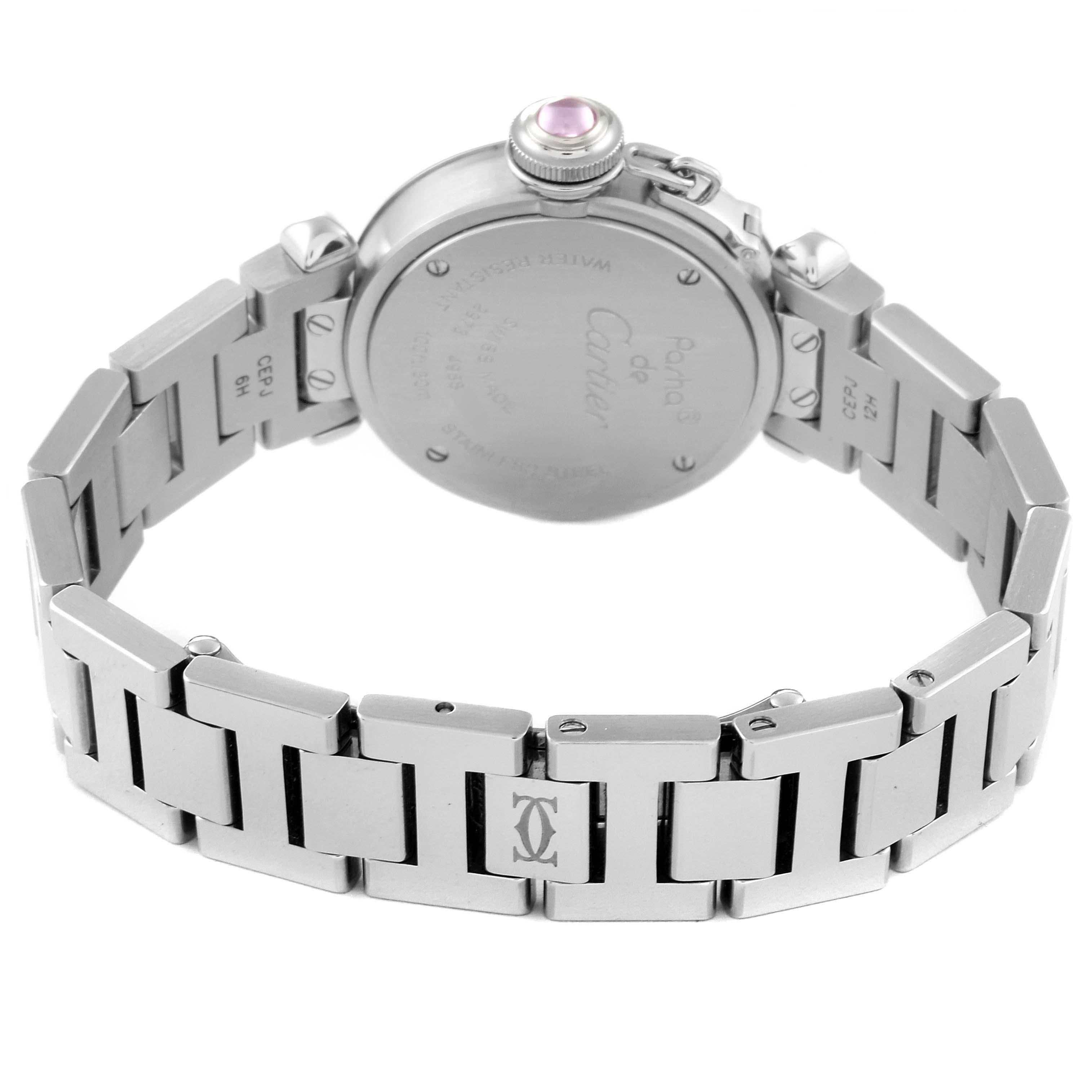 Cartier Miss Pasha Steel Pink Dial Ladies Watch W3140008 3