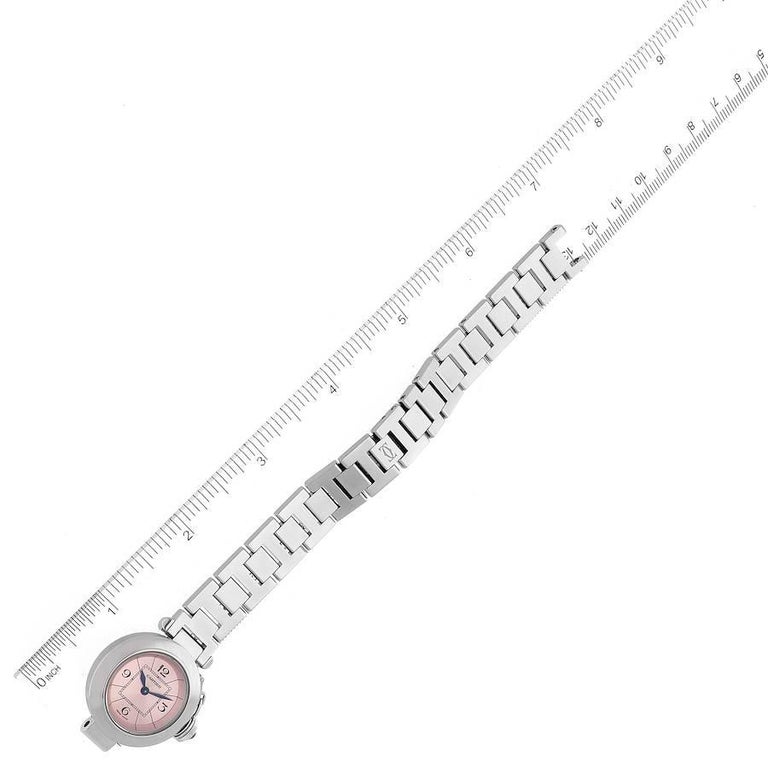 pasha 30mm quartz pink gold steel white dial