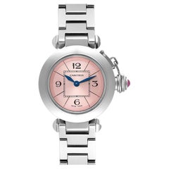 Cartier Miss Pasha Steel Pink Dial Ladies Watch W3140008