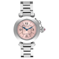 Cartier Miss Pasha Orologio da donna in acciaio con quadrante rosa W3140008