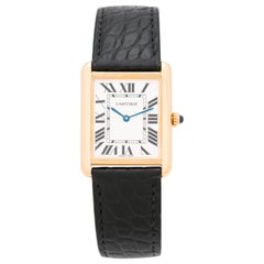 Cartier Model 3187 Tank Solo 18 Karat Yellow Gold and Stainless Steel Watch