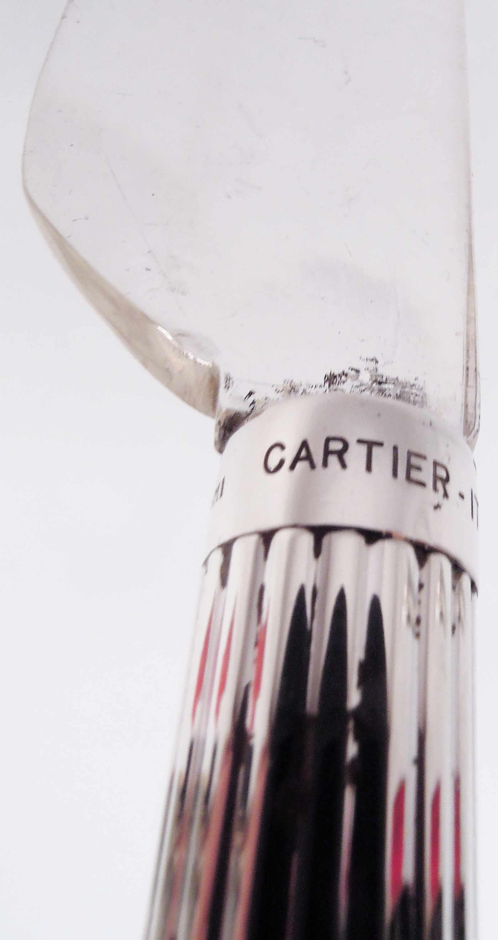 Cartier Modernes klassisches Sterlingsilber-Servierbesteck-Paar in Kaviar in Originalverpackung 5