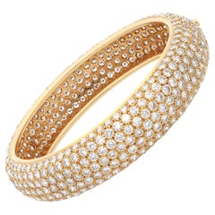 Retro Cartier Modern Day to Evening Diamond Gold Bangle