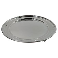 Retro Cartier Modern Deep and Round Sterling Silver Serving Tray