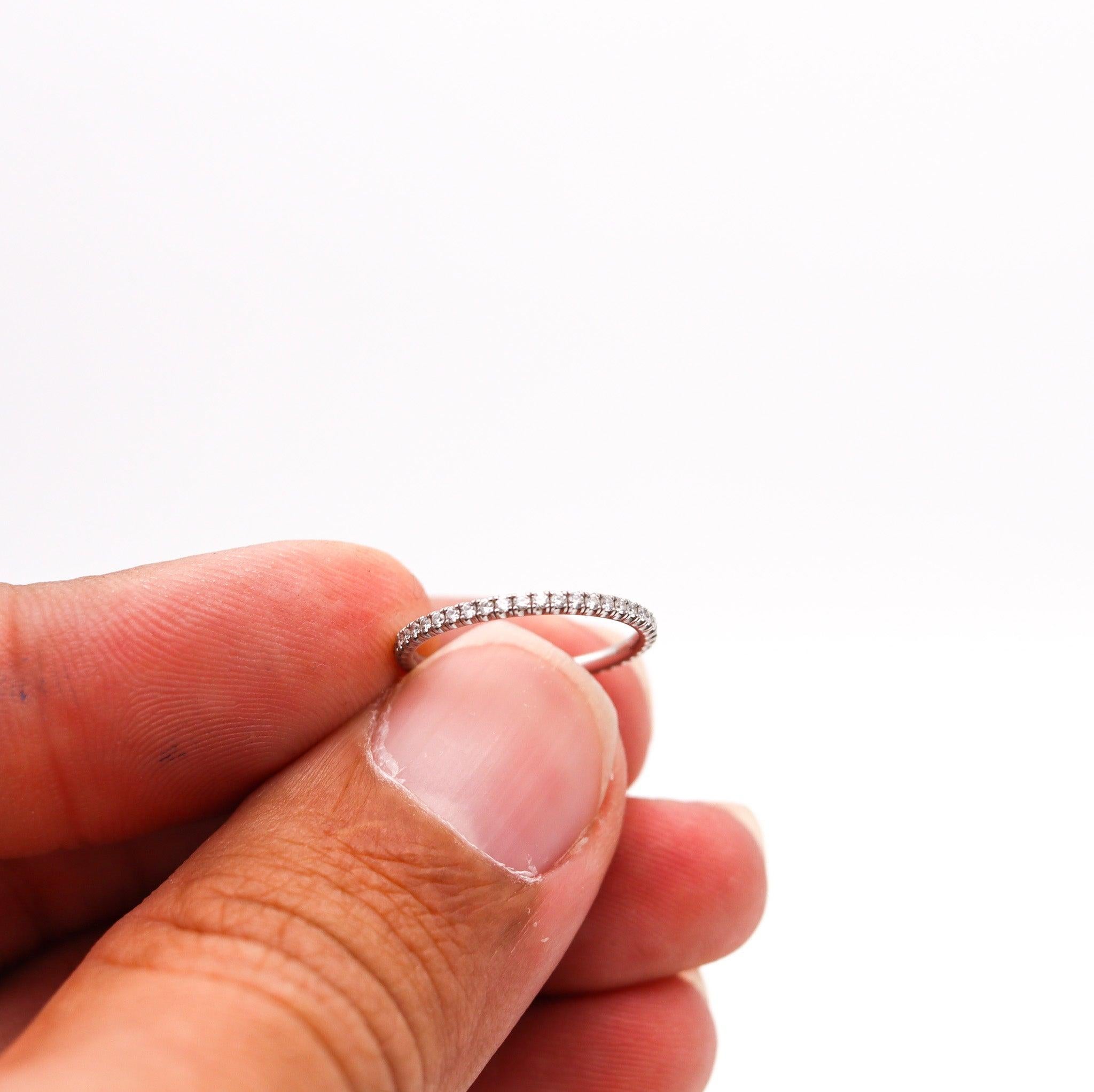CARTIER Modern Eternity Band Ring In 18Kt White Gold With 44 VVS Diamonds For Sale 5