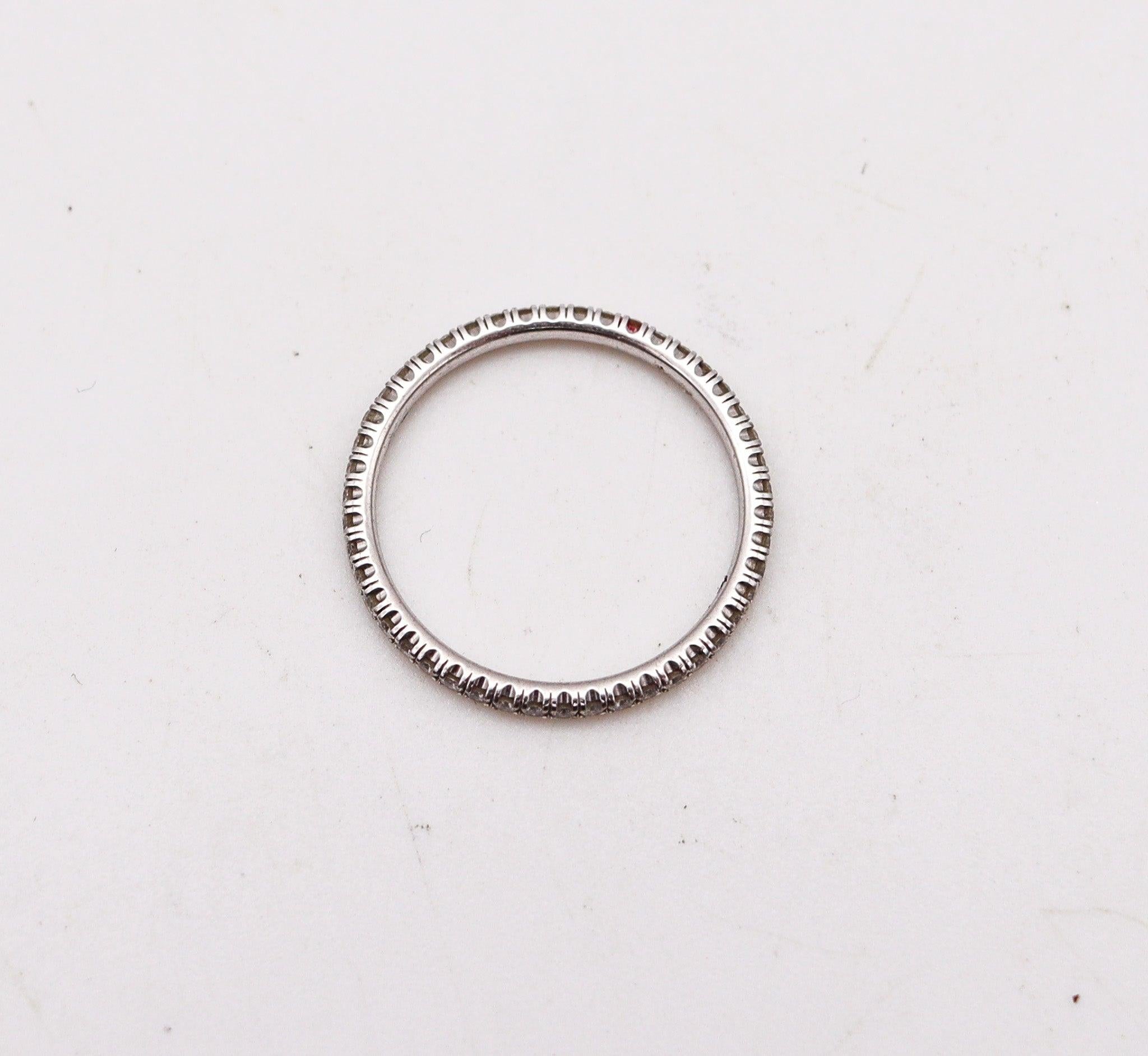 CARTIER Modern Eternity Band Ring In 18Kt White Gold With 44 VVS Diamonds For Sale 1