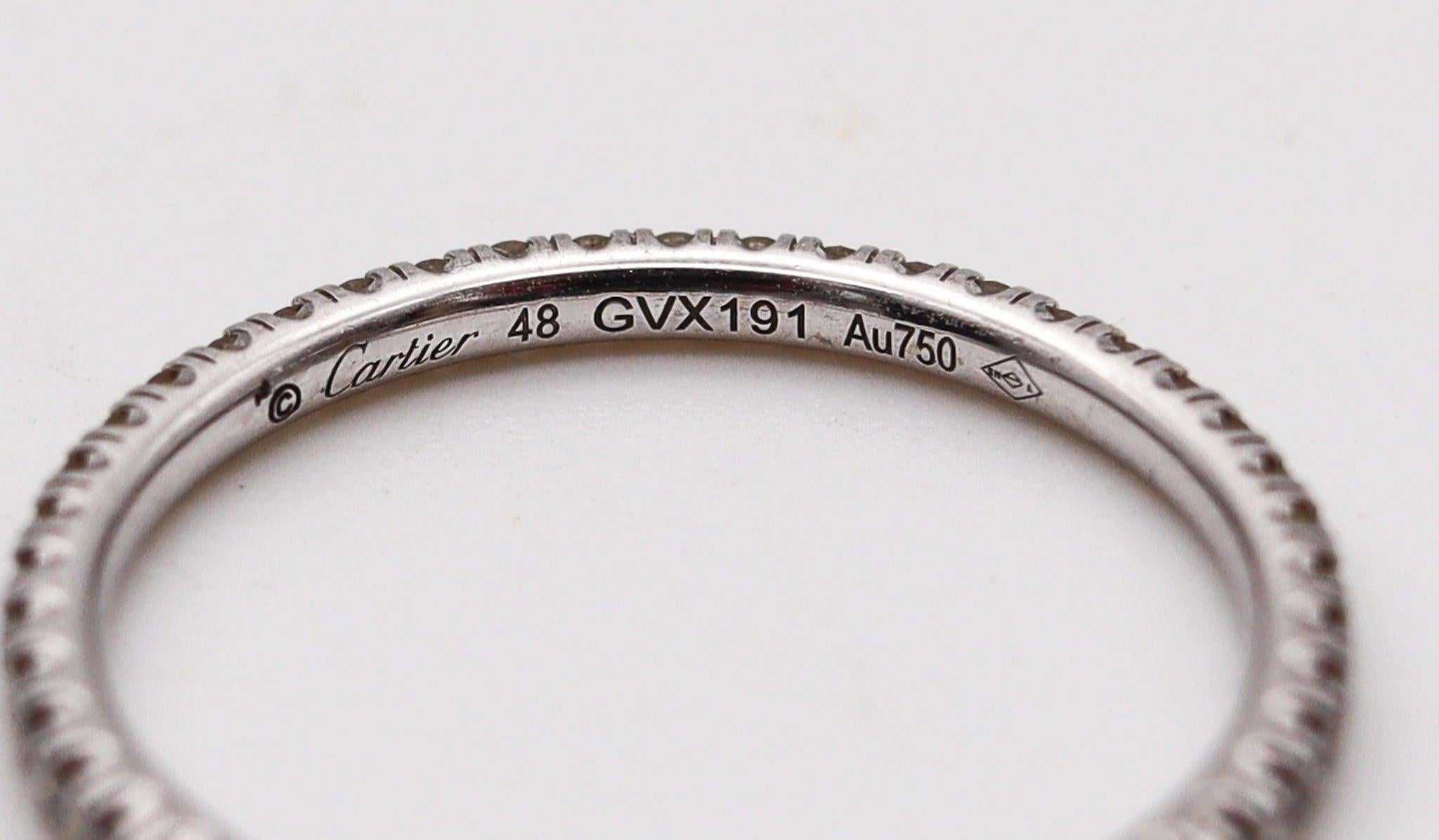 CARTIER Modern Eternity Band Ring In 18Kt White Gold With 44 VVS Diamonds For Sale 2