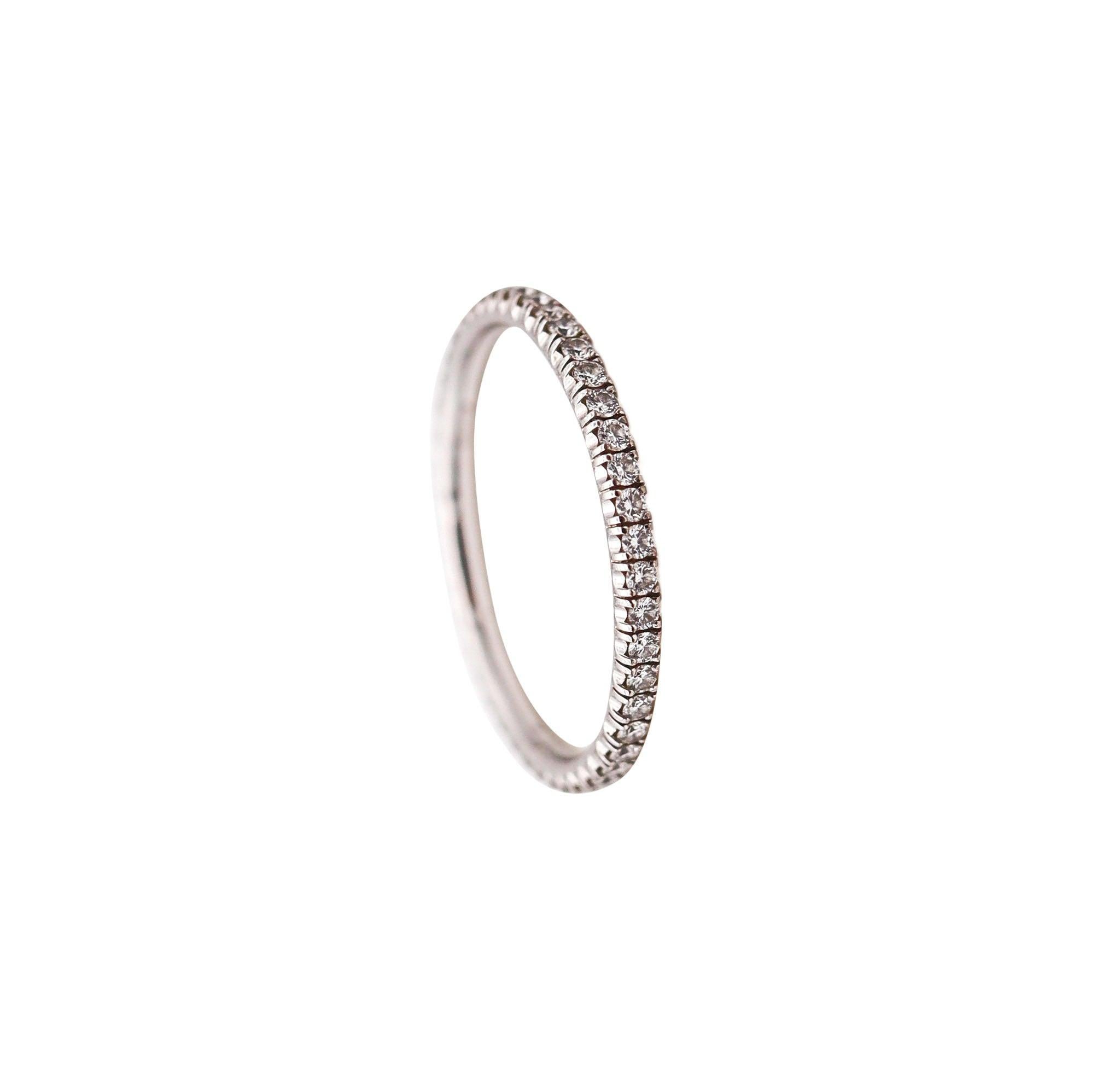 CARTIER Modern Eternity Band Ring In 18Kt White Gold With 44 VVS Diamonds For Sale 3