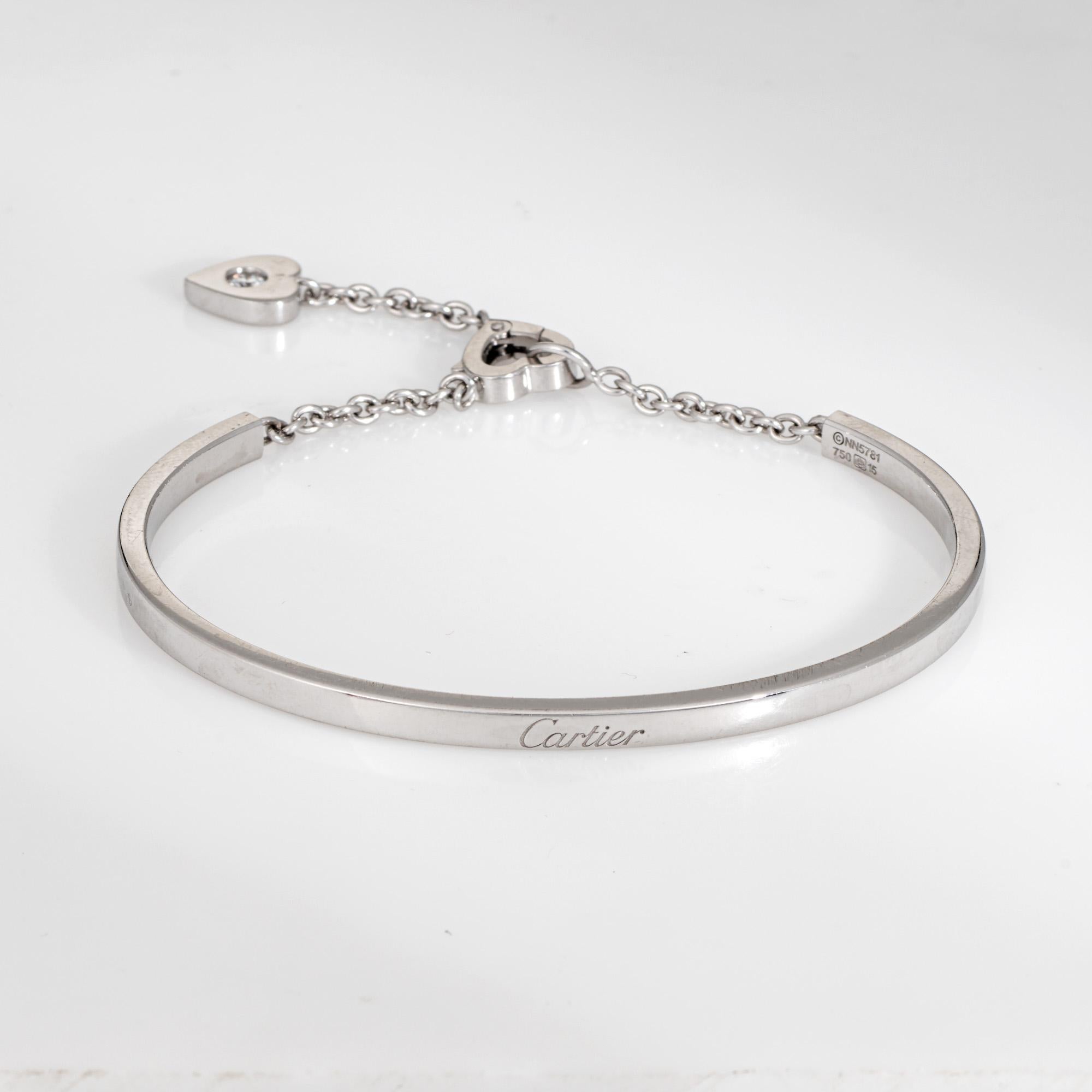 Cartier Mon Amour Pulsera Diamantes Sz 15 Estate Oro Blanco 18k Firmado Jewelry Moderno en venta