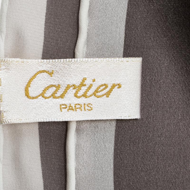 Cartier Monochrome Logo Printed Silk Square Scarf In Good Condition In Dubai, Al Qouz 2