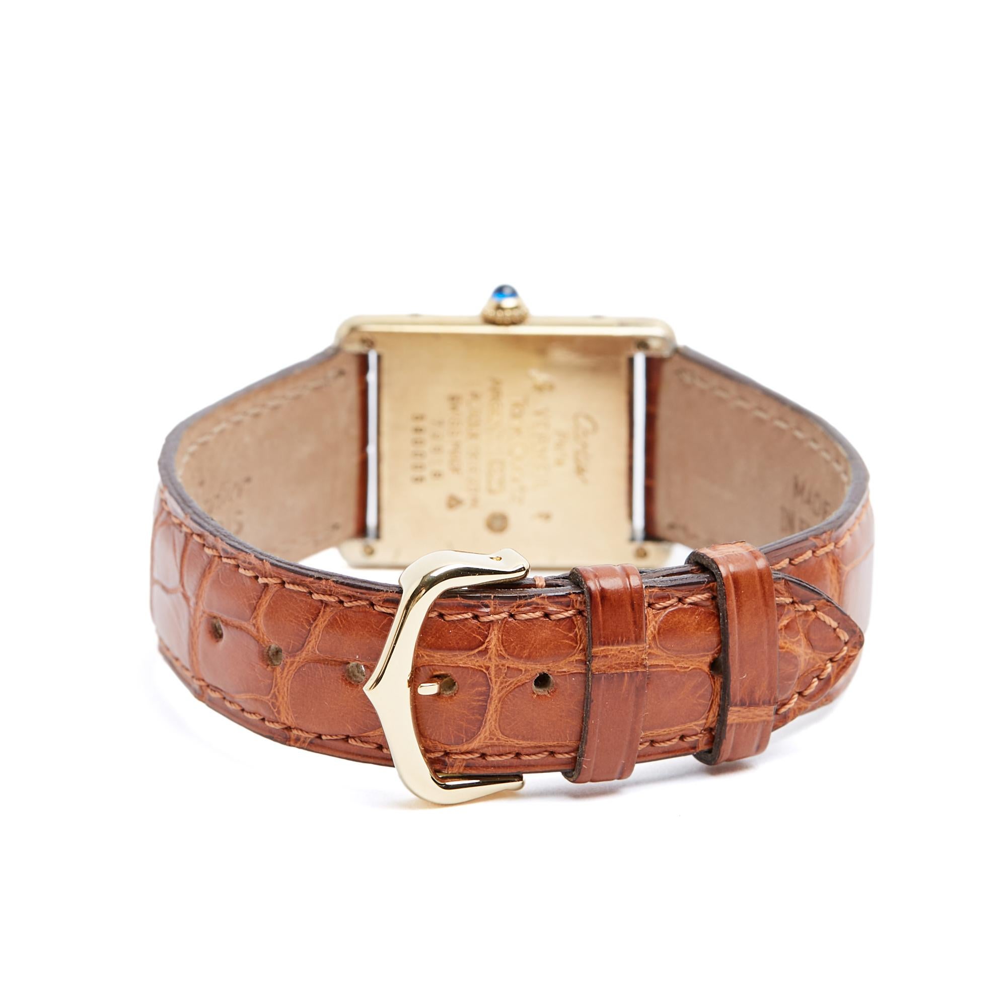 Cartier Montre Tank Must 23 mm Vermeil Quartz Trinity Dial Watch Bracelet New For Sale 1
