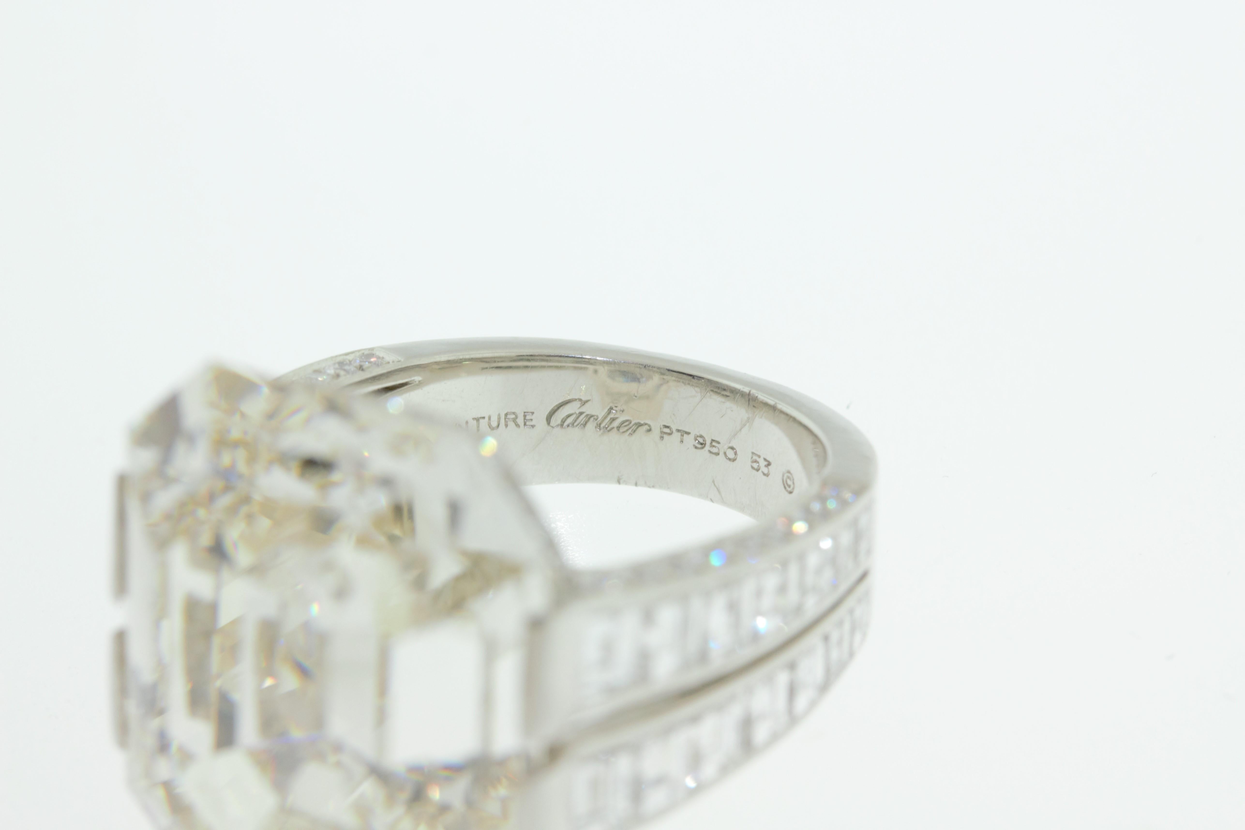 Cartier Monture 30.03 Carat GIA Certified Emerald Cut Diamond Engagement Ring In Excellent Condition In New York, NY