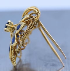 Cartier, Monture, French 18 Karat Gold and Kashmir Sapphire Clip Brooch