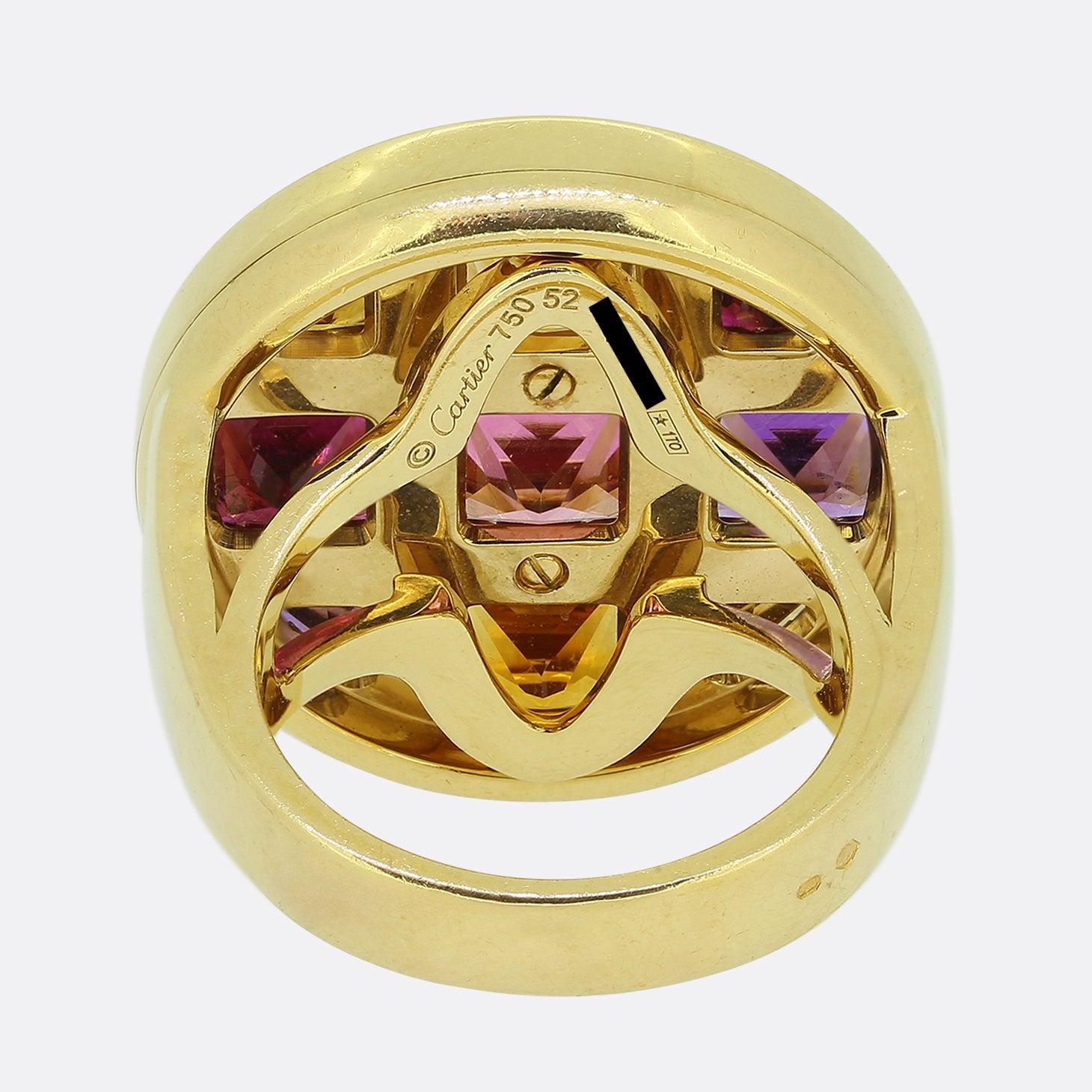 Cartier Multi Gemstone Pasha Ring In Good Condition For Sale In London, GB