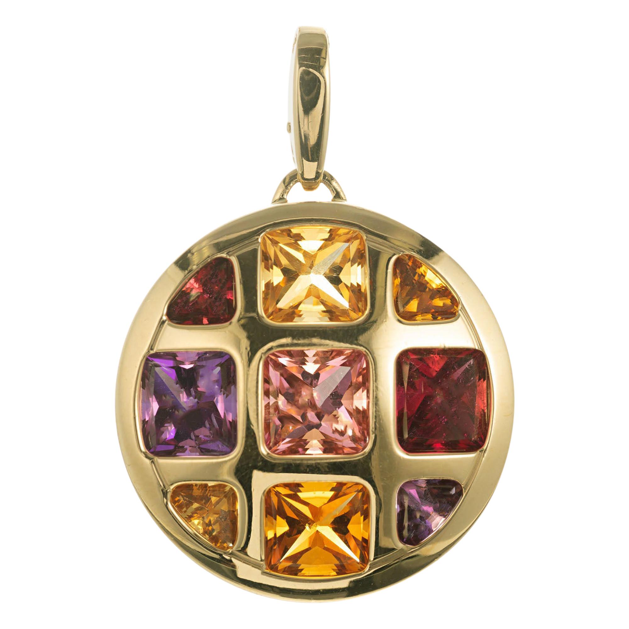 Cartier Multi-Gemstone Yellow Gold Pasha Pendant Enhancer