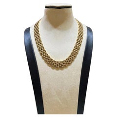 Cartier Multi-Strand 14K Gelbgold Link Halskette und Armband Schmuck-Set