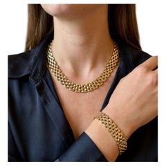 Cartier Multi-Strand 14K Yellow Gold Link Necklace and Bracelet Jewelry Set