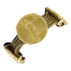 Cartier Vintage 1950s Gold Coin Watch Bracelet