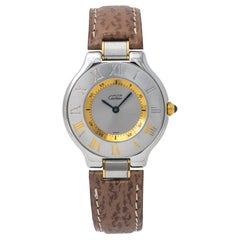 Cartier Must 21 1330, esfera plateada, certificado y garantía