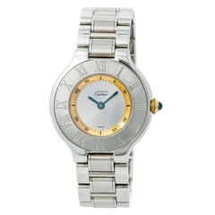Cartier Must 21 1340 With 6 in. Band, Stainless-Steel Bezel & Silver Dial