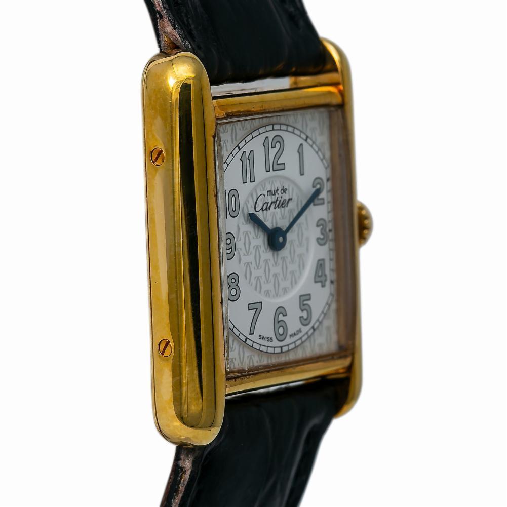 Cartier Must 21 Reference #:2415. Cartier Lady Must De Tank 2415 Quartz Watch Gold Plated 925 Art Deco Dial 22mm. Verified and Certified by WatchFacts. 1 year warranty offered by WatchFacts.
