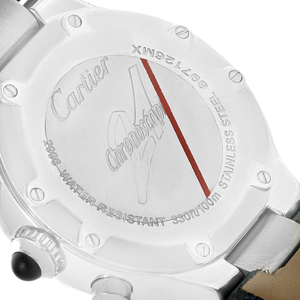 Women's Cartier Must 21 Blue Dial Chronoscaph Ladies Watch W1020013 For Sale