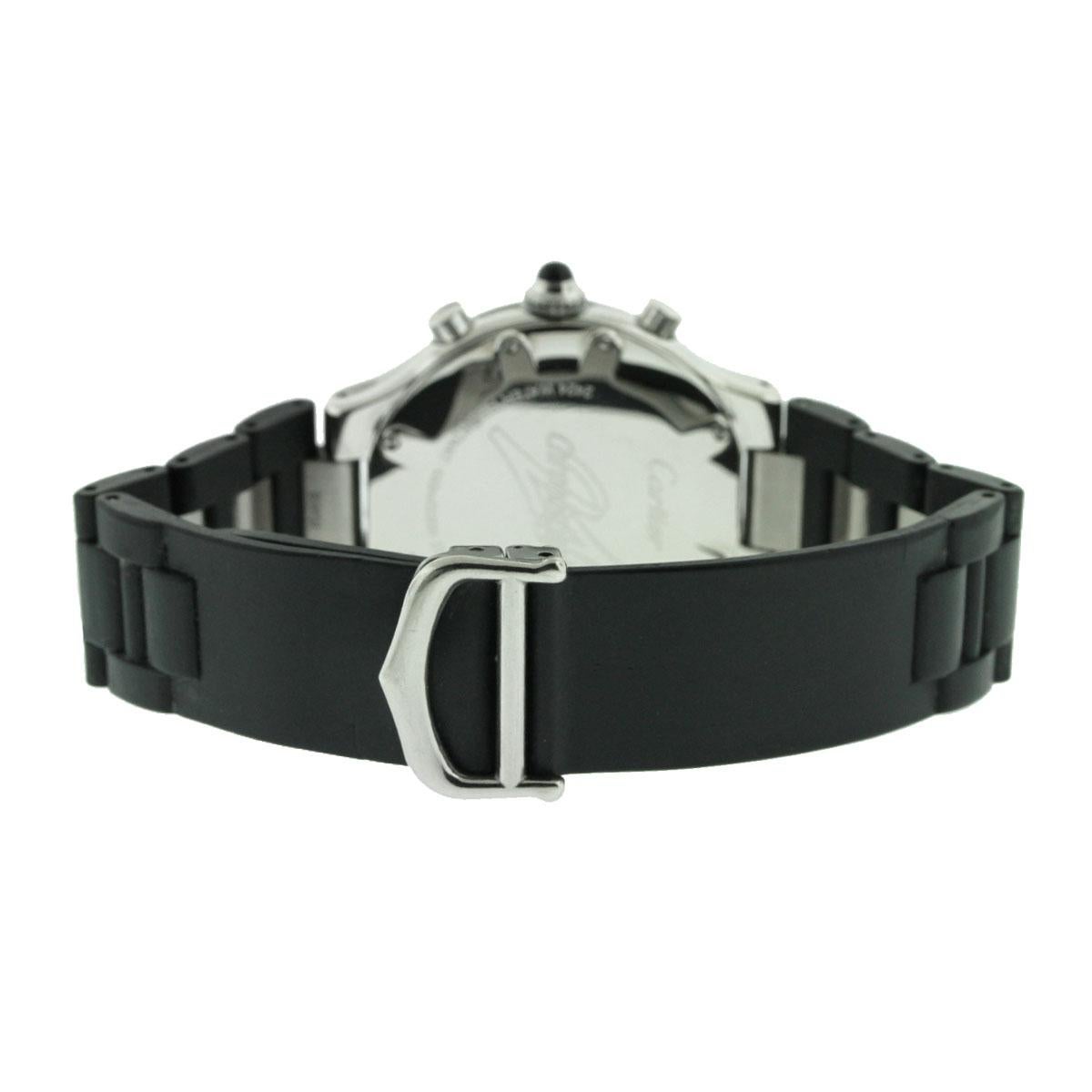 Cartier Must 21 Chronoscaph Black Dial Stainless Steel Men's Watch 2